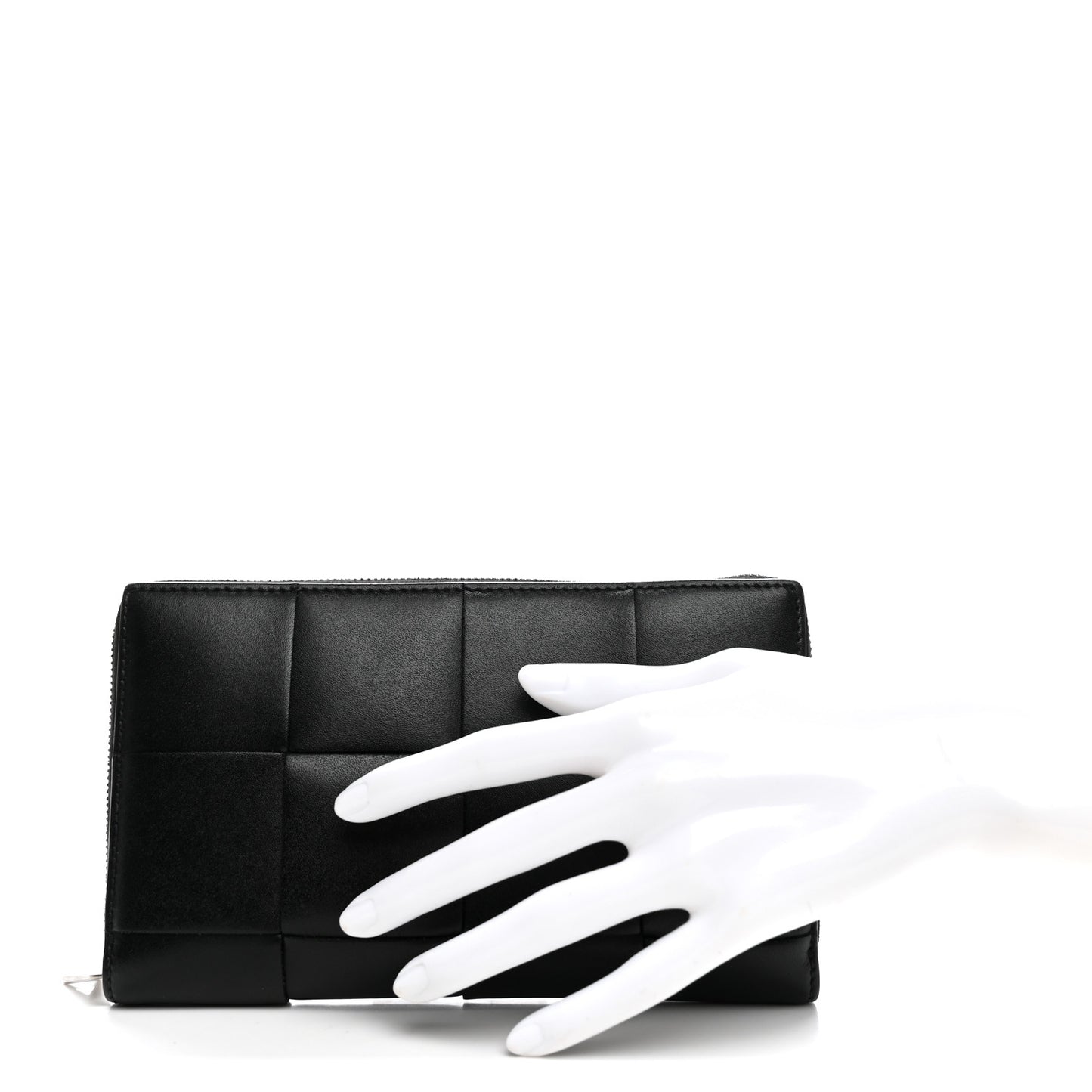 Nappa Maxi Intrecciato Medium Cassette Bifold Zip Wallet Black