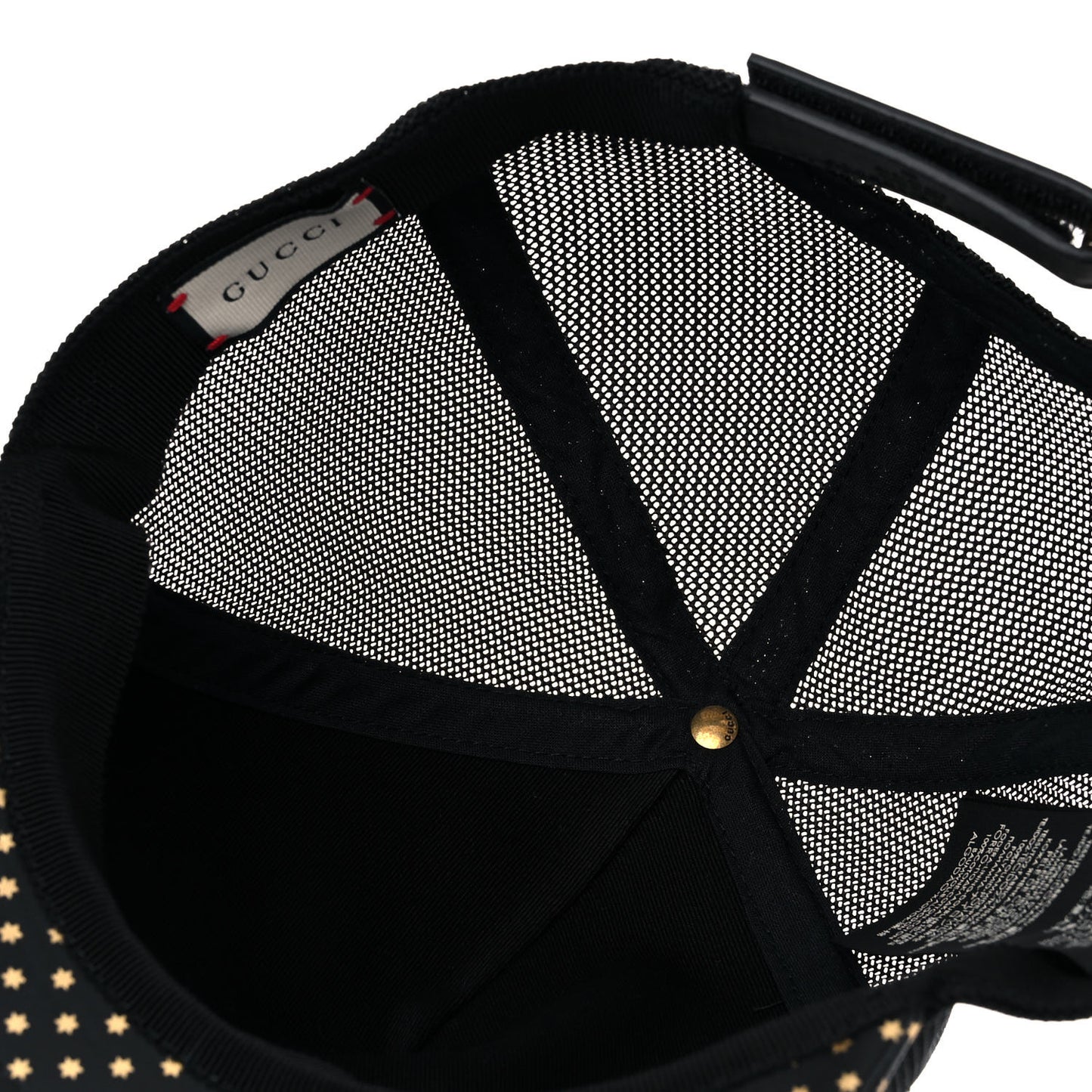 X SEGA Calfskin GUCCY Stars Baseball Hat L Black Gold