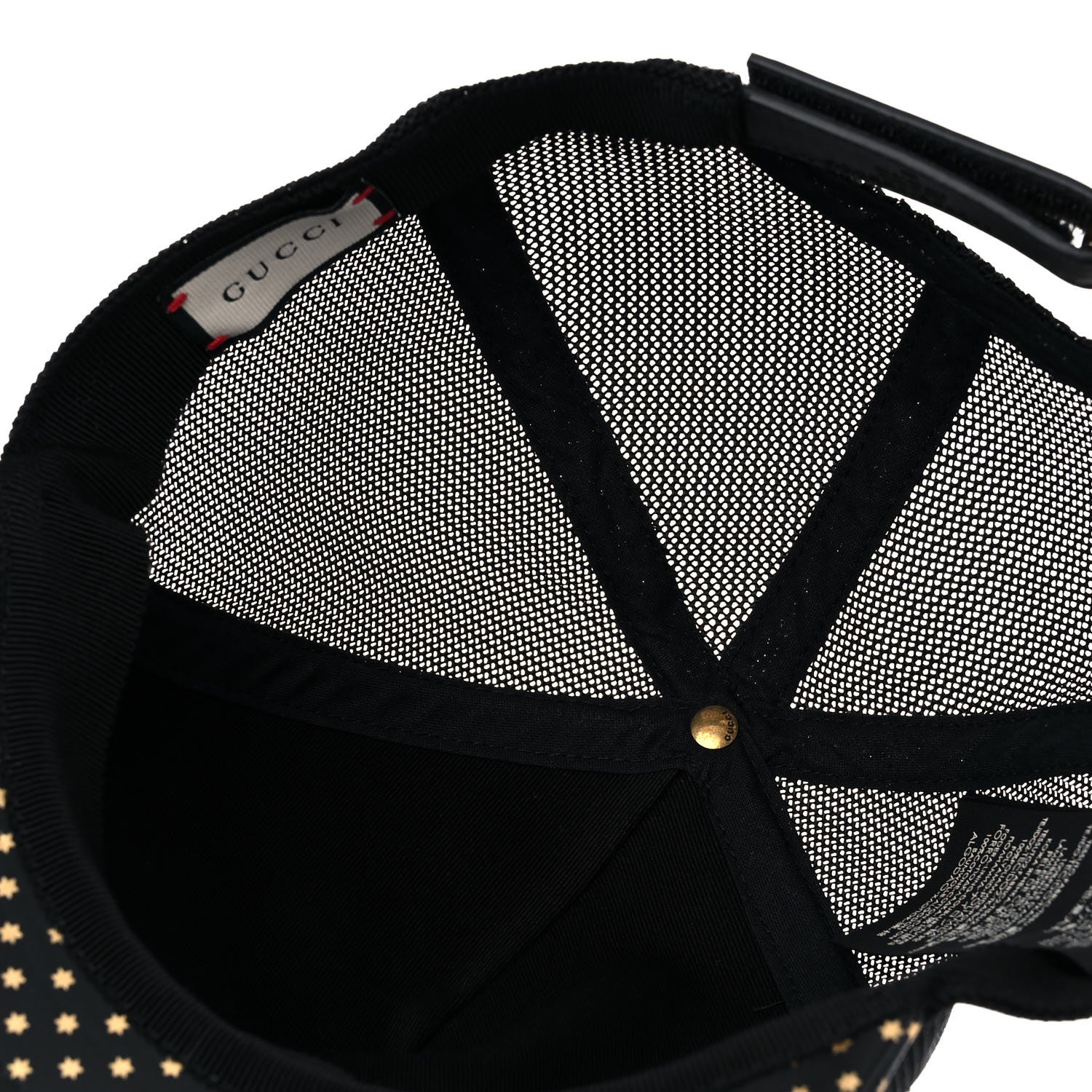 Gucci X SEGA Calfskin GUCCY Stars Baseball Hat L Black Gold 6 of 8
