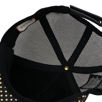 Gucci X SEGA Calfskin GUCCY Stars Baseball Hat L Black Gold 6 of 8