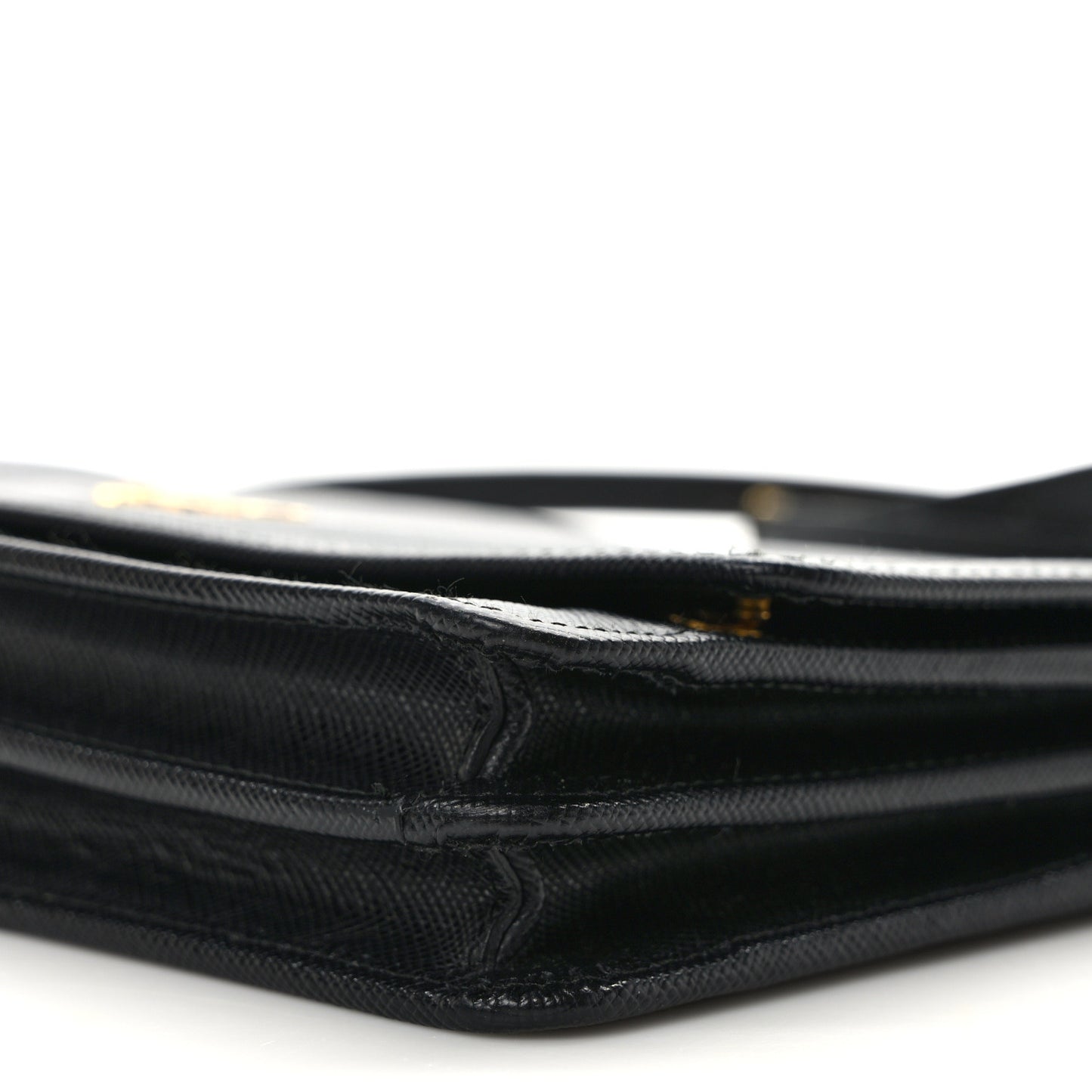 Saffiano Metal Flap Wallet With Strap Black