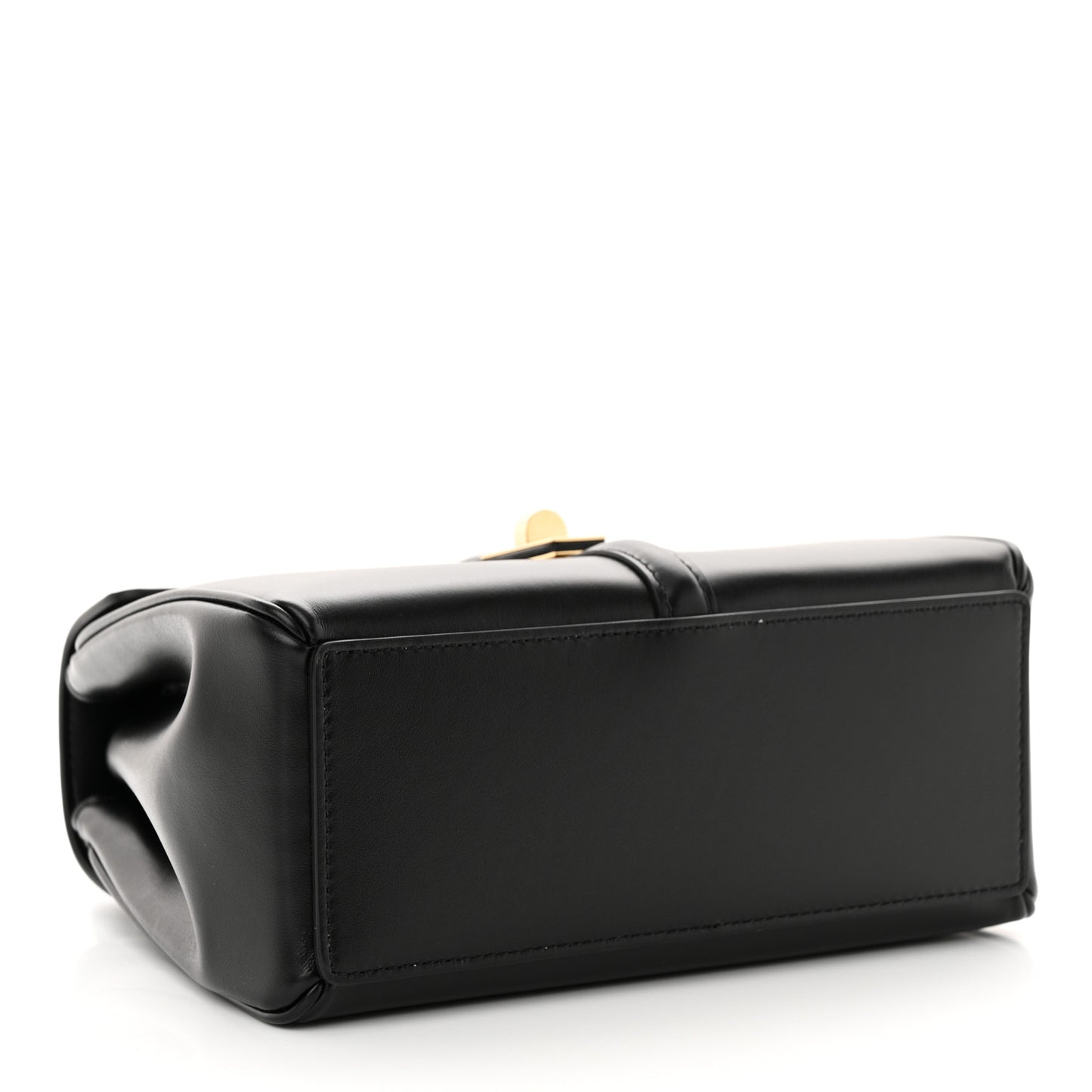 Satinated Calfskin Mini 16 Top Handle Bag Black