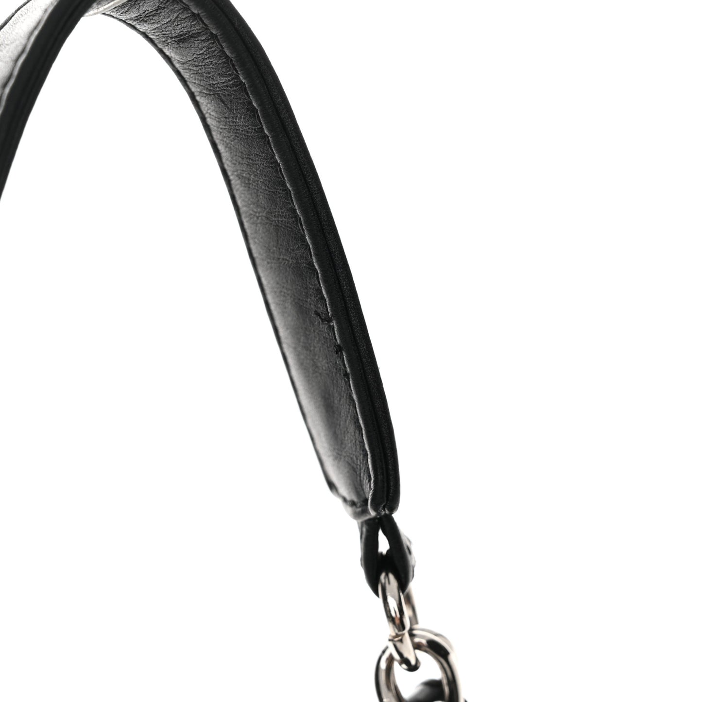 Calfskin Stitched Large Expandable Flap Bag Black