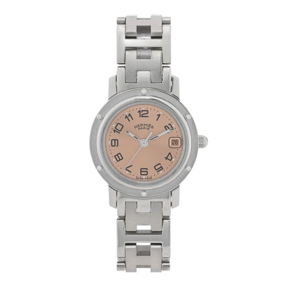 Hermes Stainless Steel 24mm Clipper Quartz Watch Pink 1 of 4