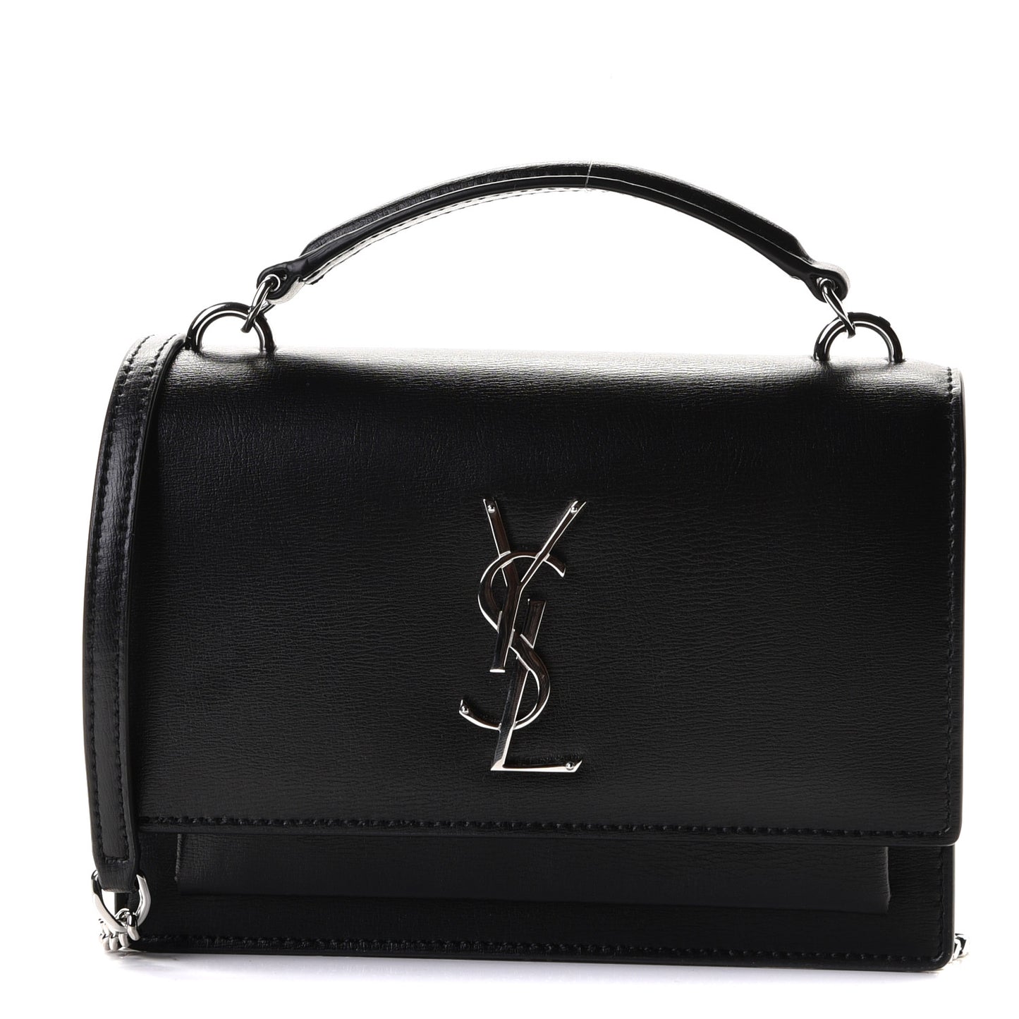 Calfskin Monogram Sunset Chain Wallet Black
