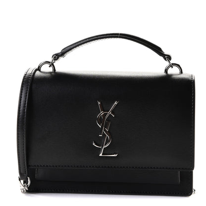 Saint Laurent Calfskin Monogram Sunset Chain Wallet Black 1 of 8