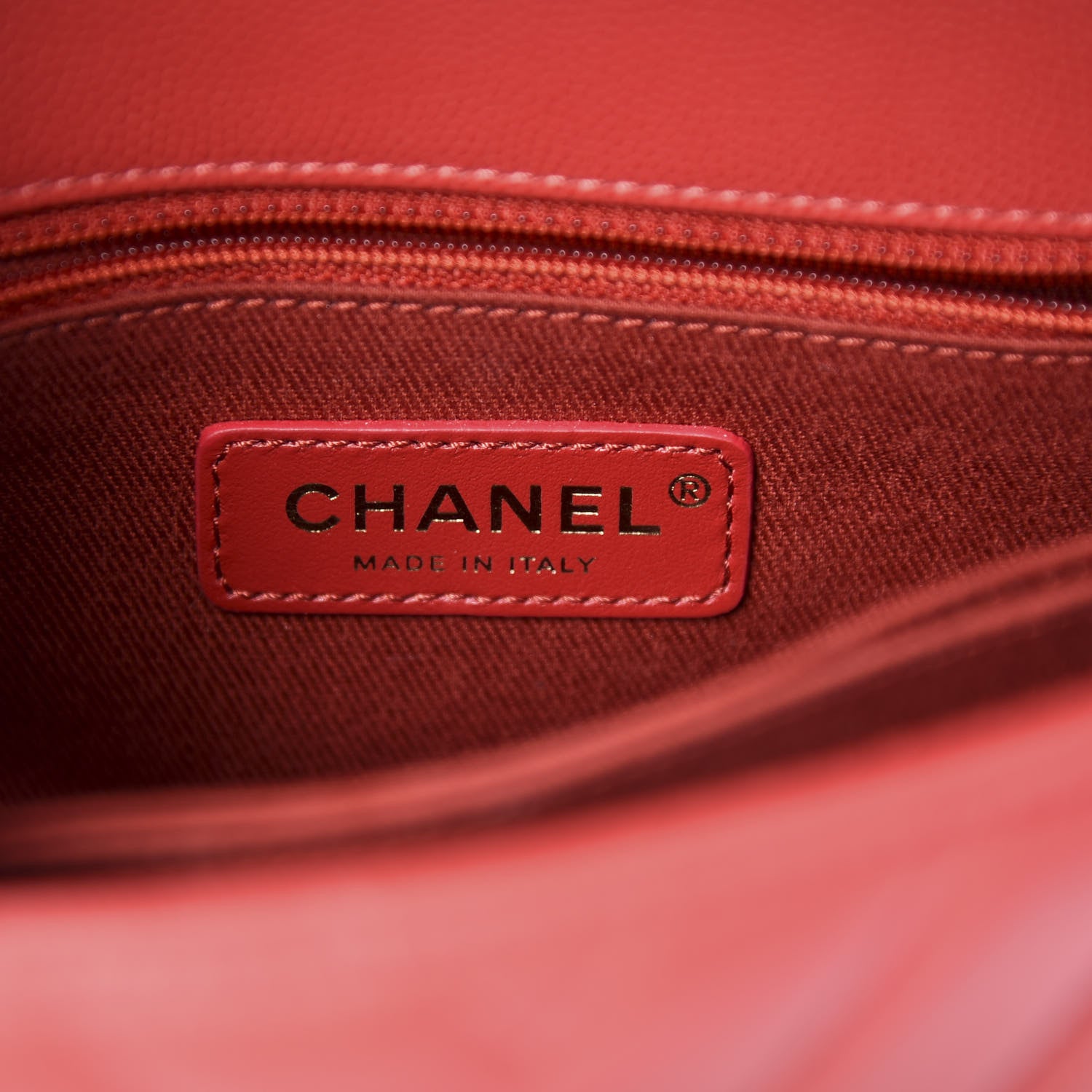Chanel Caviar Chevron Quilted Mini Coco Handle Flap Red 7 of 10