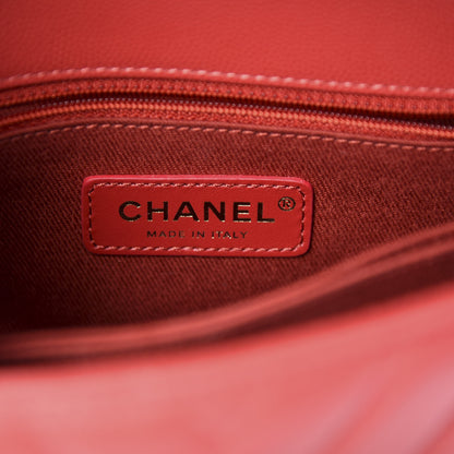 Chanel Caviar Chevron Quilted Mini Coco Handle Flap Red 7 of 10
