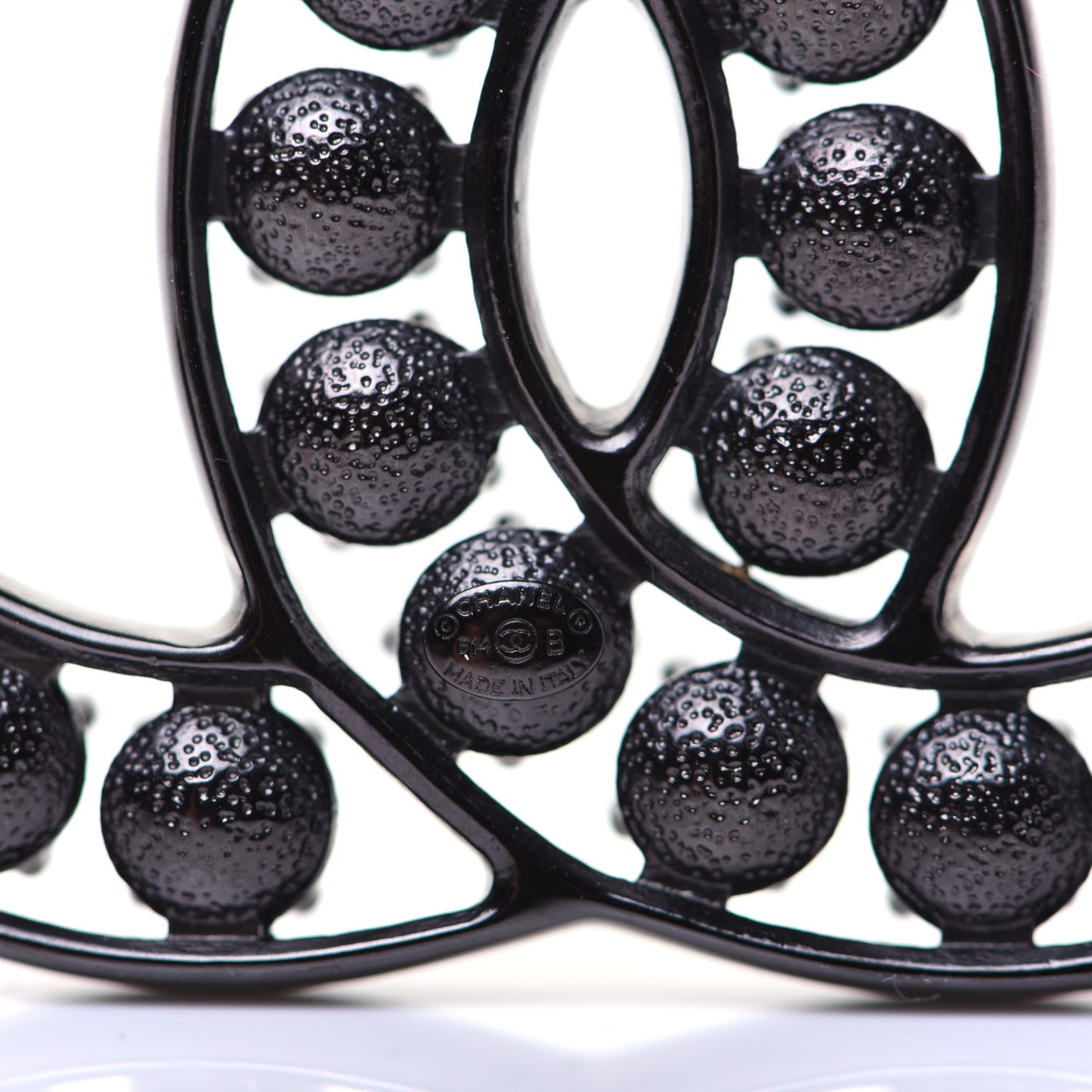 Crystal CC Brooch Black