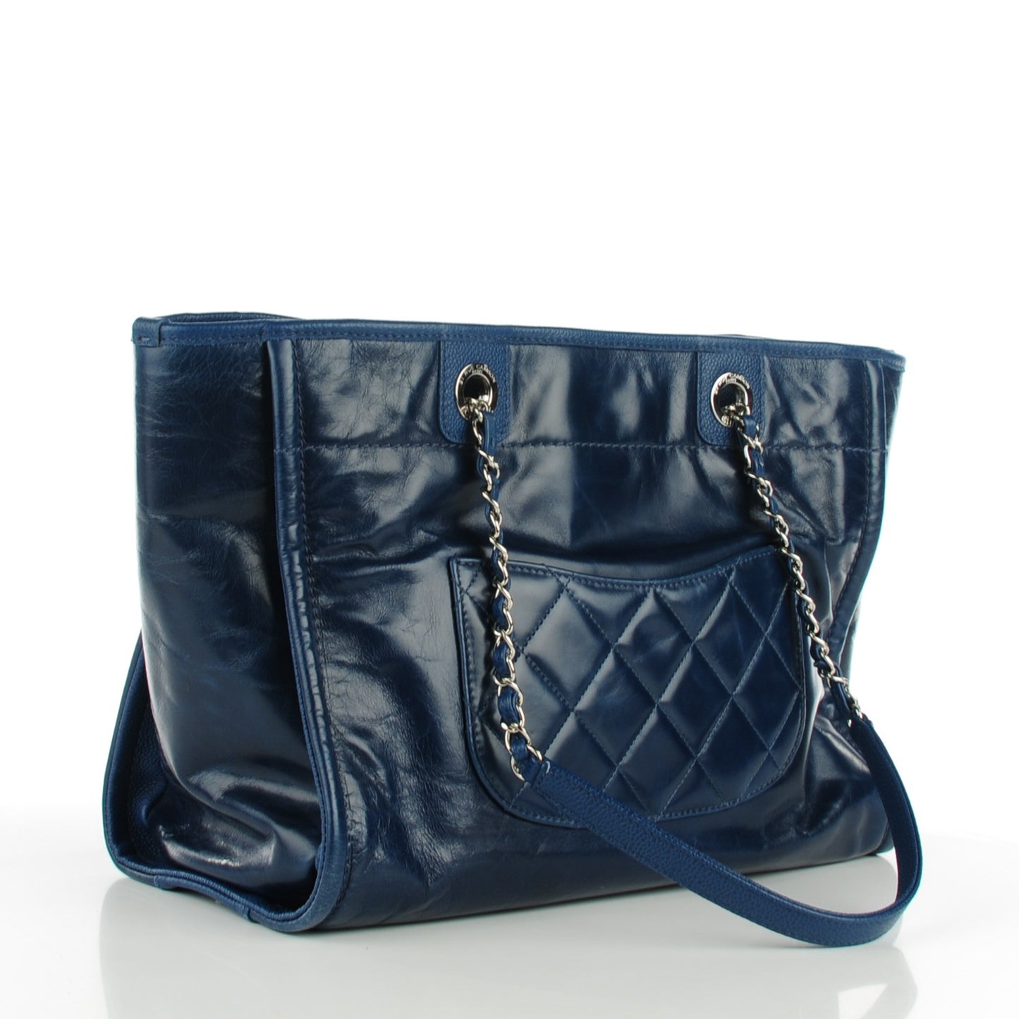 Calfskin Small Deauville Tote Navy