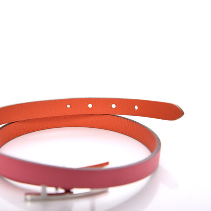 Hermes Swift Behapi Double Tour Reversible Bracelet Small Rose Azalee Orange Poppy 4 of 5