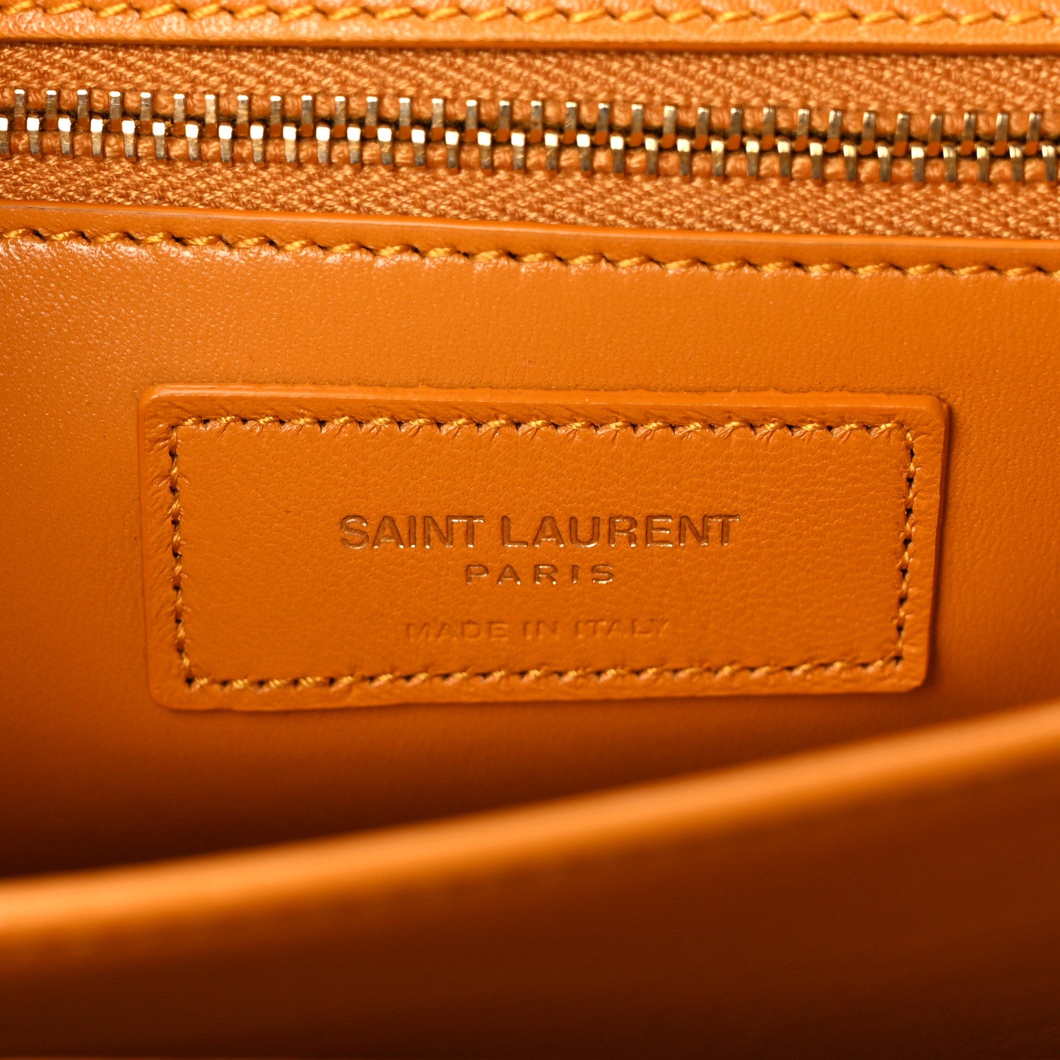Saint Laurent Smooth Calfskin Le Maillon Satchel Yellow 6 of 10
