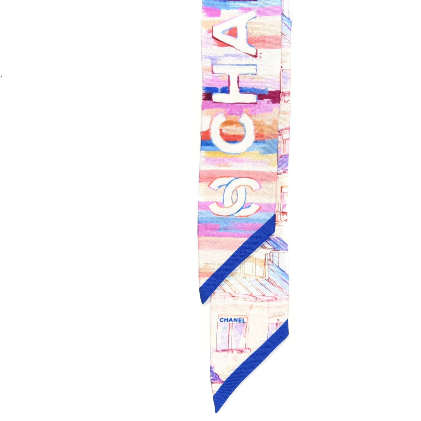 Silk Twill Slim Bandeau Scarf Rose