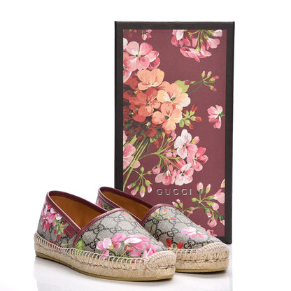 Gucci GG Supreme Monogram Blooms Espadrilles 37.5 Beige Multicolor Dry Rose 9 of 9