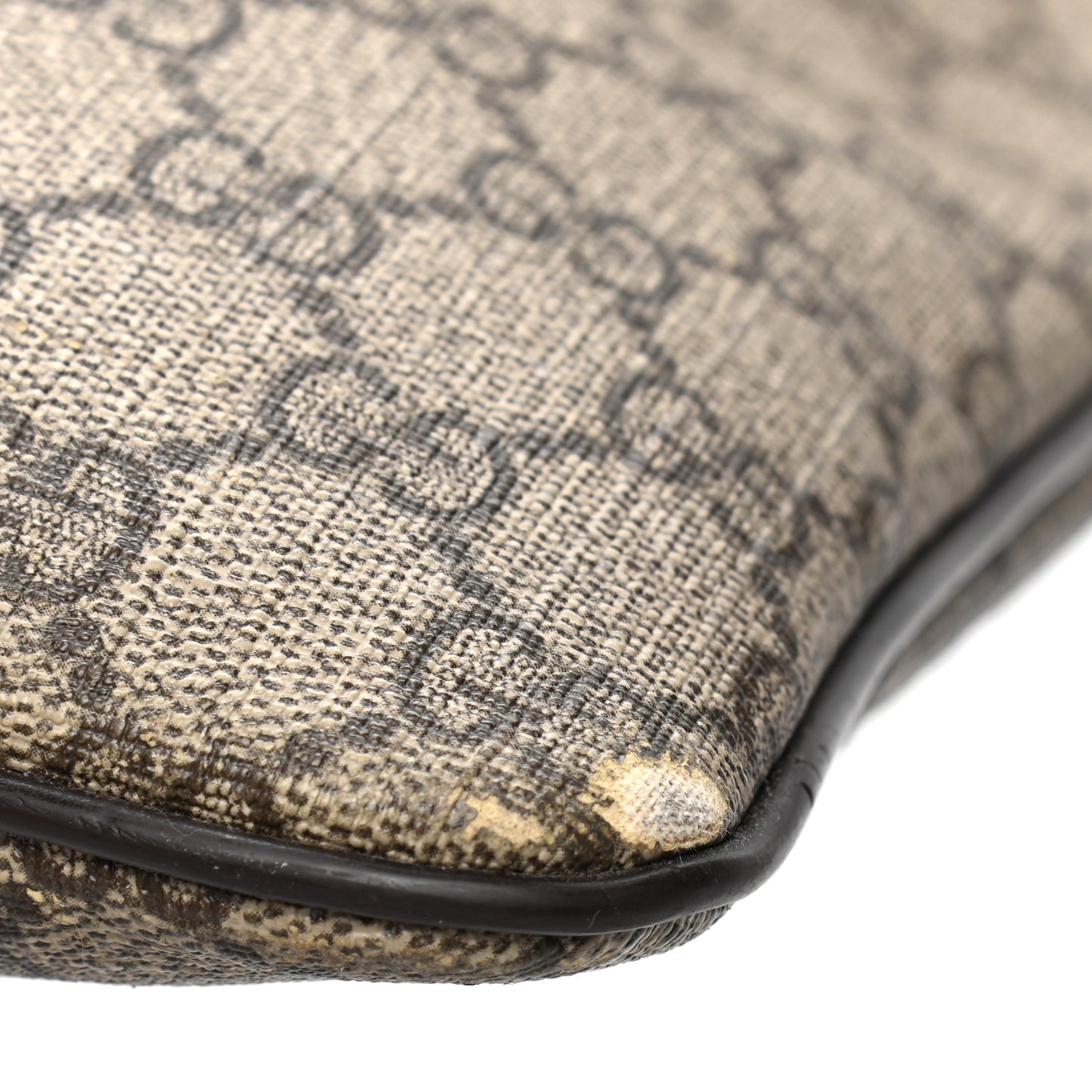 GG Supreme Monogram Medium Flat Messenger Bag Dark Brown