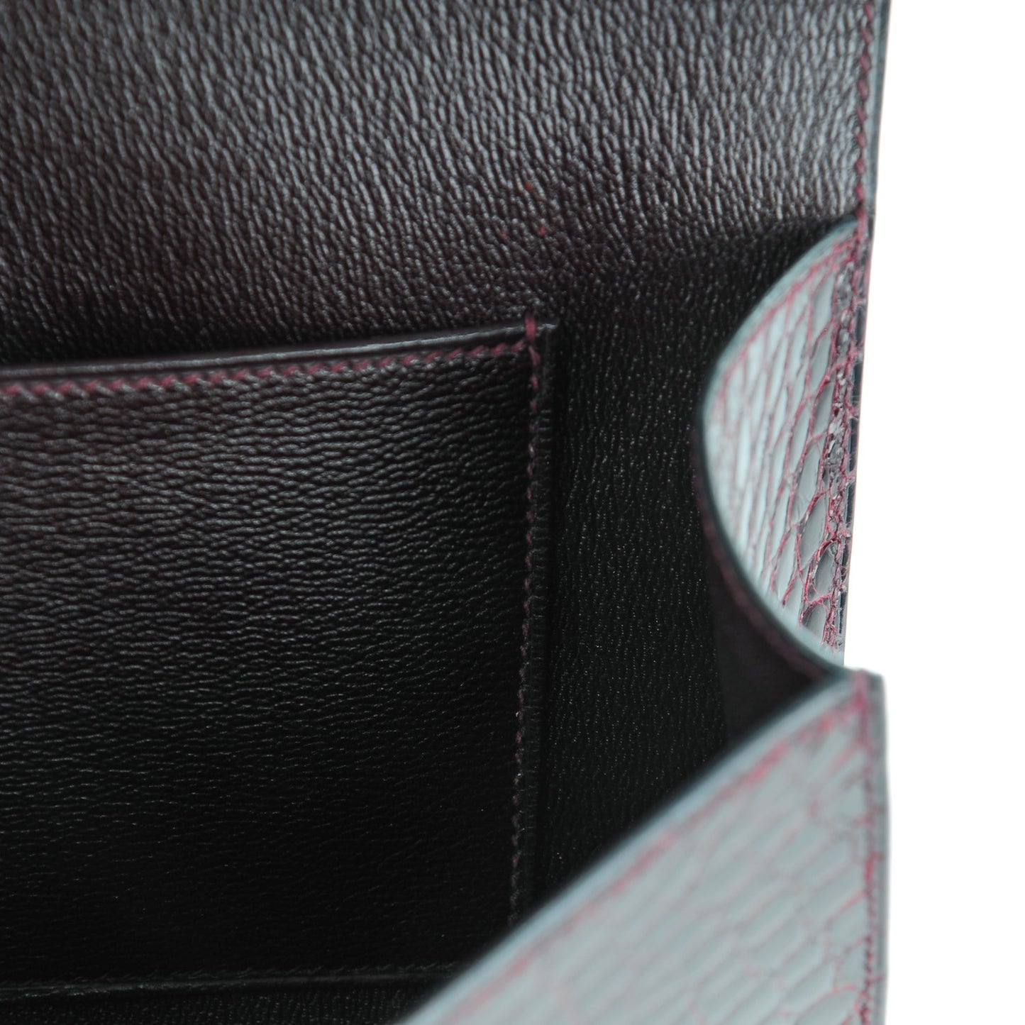 Shiny Alligator Medor Clutch 23 Bordeaux