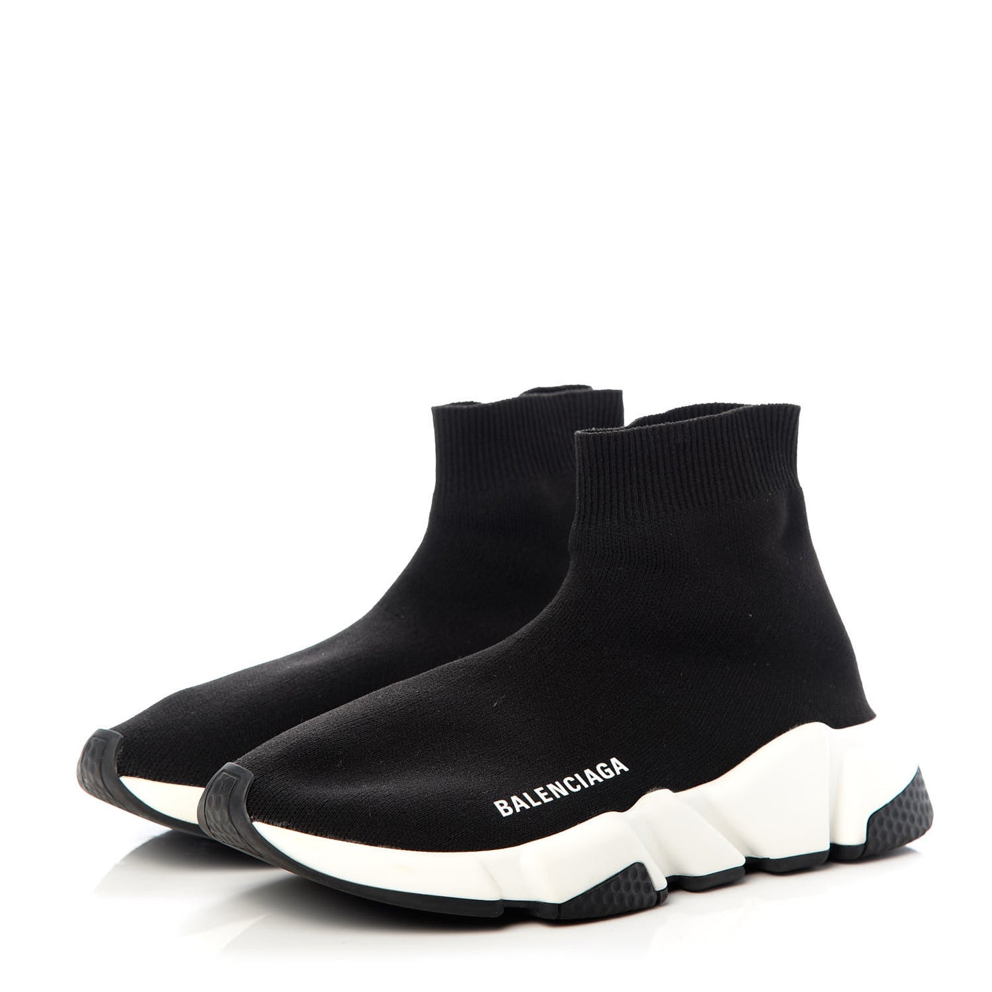 Neoprene Knit Womens Speed Sneakers 36 Black White