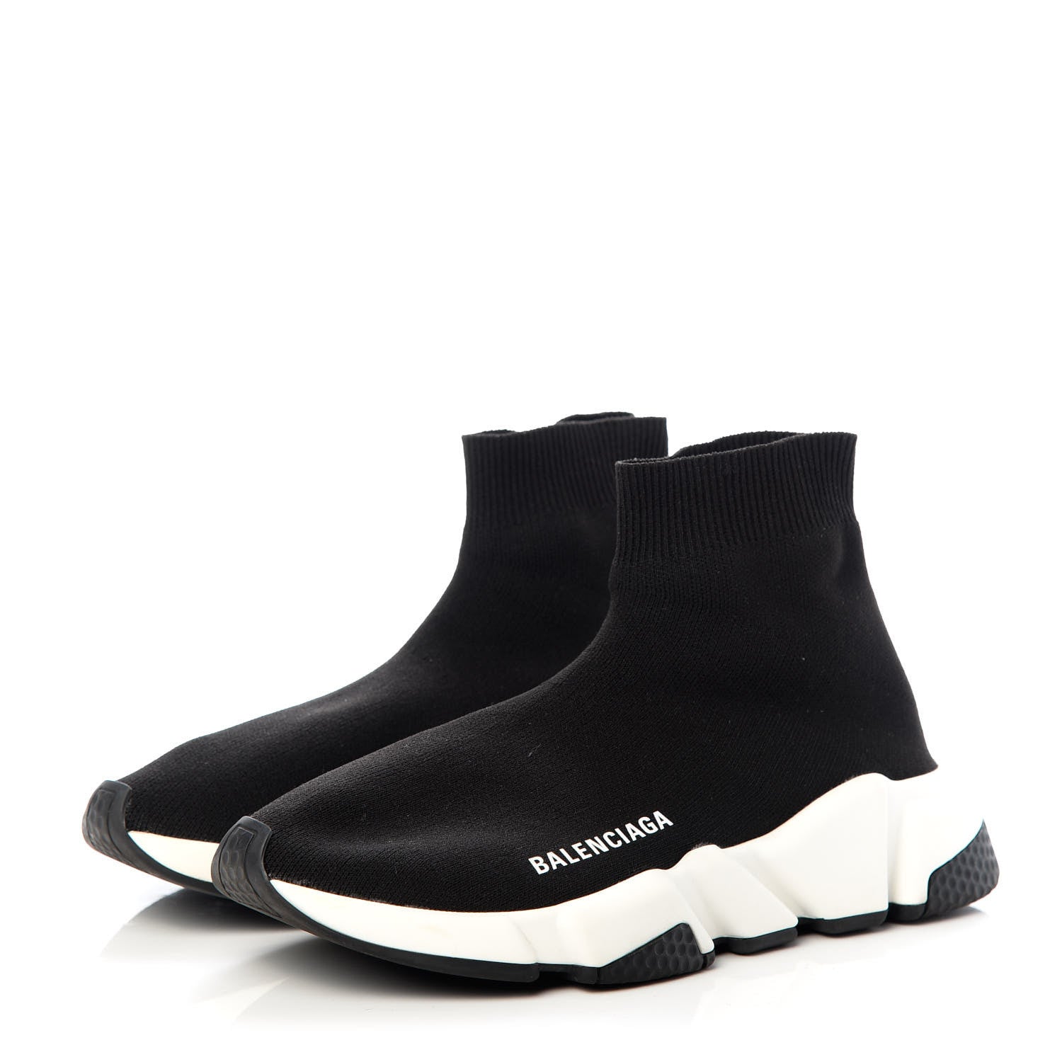 Balenciaga Neoprene Knit Womens Speed Sneakers 36 Black White 3 of 9