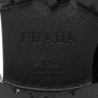 Prada Spazzolato Rois Nylon Metal Triangle Logo Monolith Pouch Pocket 55mm Boots 36.5 Black 8 of 8