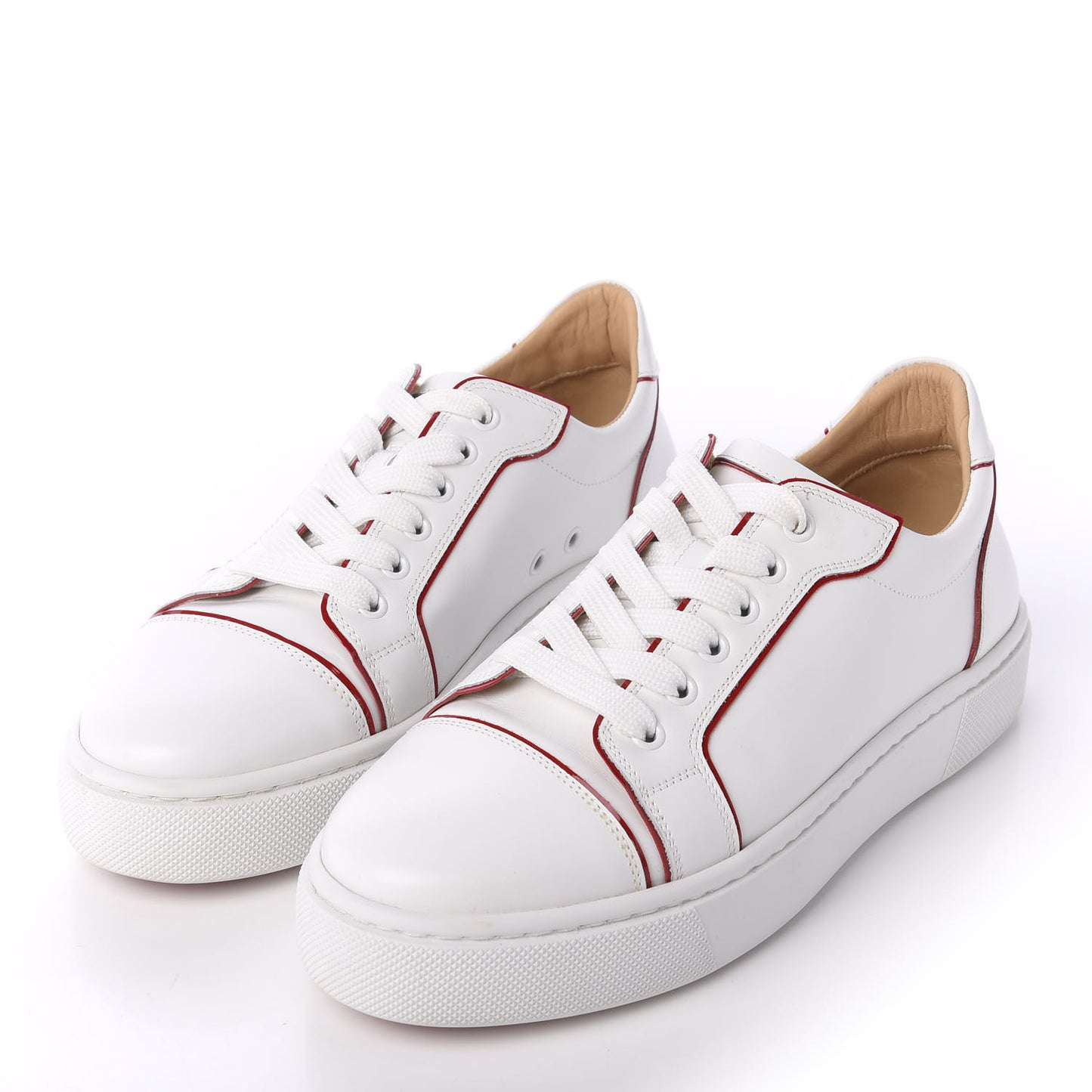 Calfskin Patent Vieirissima Flat Sneakers 40.5 White Loubi