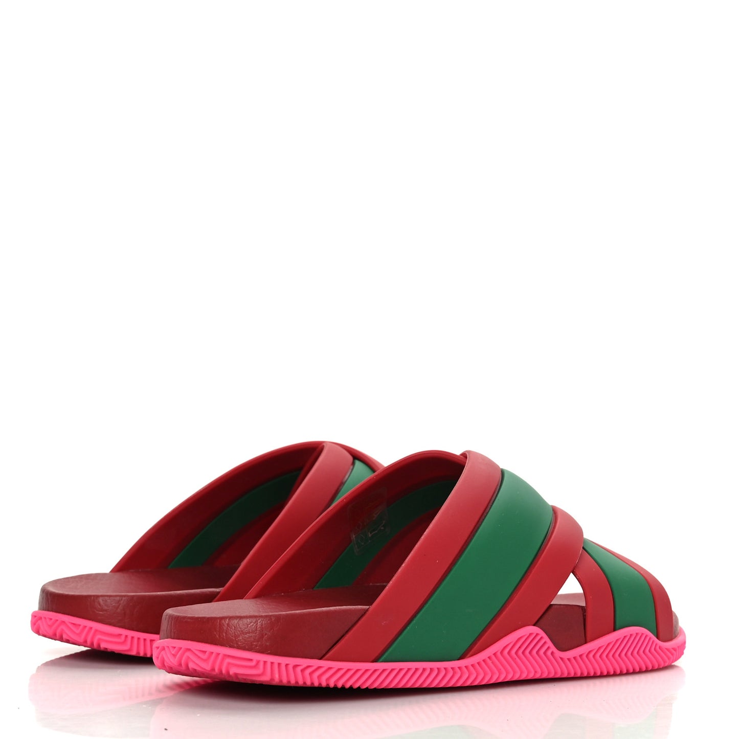Rubber Web Womens Criss Cross Slide Sandals 38 Coral New Shamarock