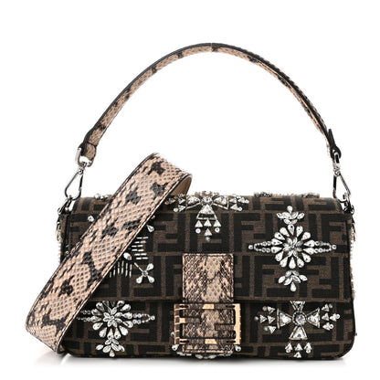 Fendi Re-Edition Elaphe Fabric Jacquard FF 1974 Embroidered Baguette Multicolor 1 of 10