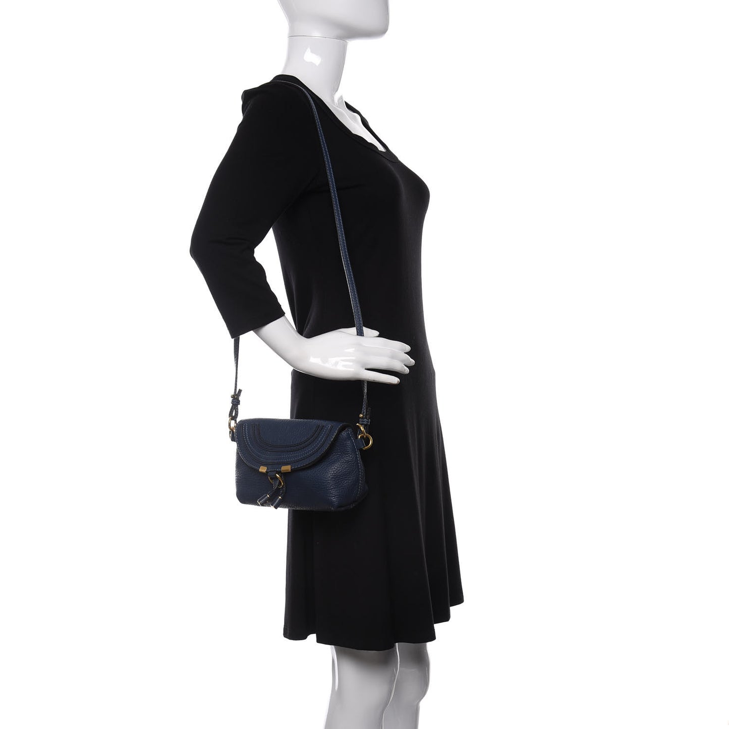 Calfskin Marcie Pochette Crossbody Bag Scuba Blue