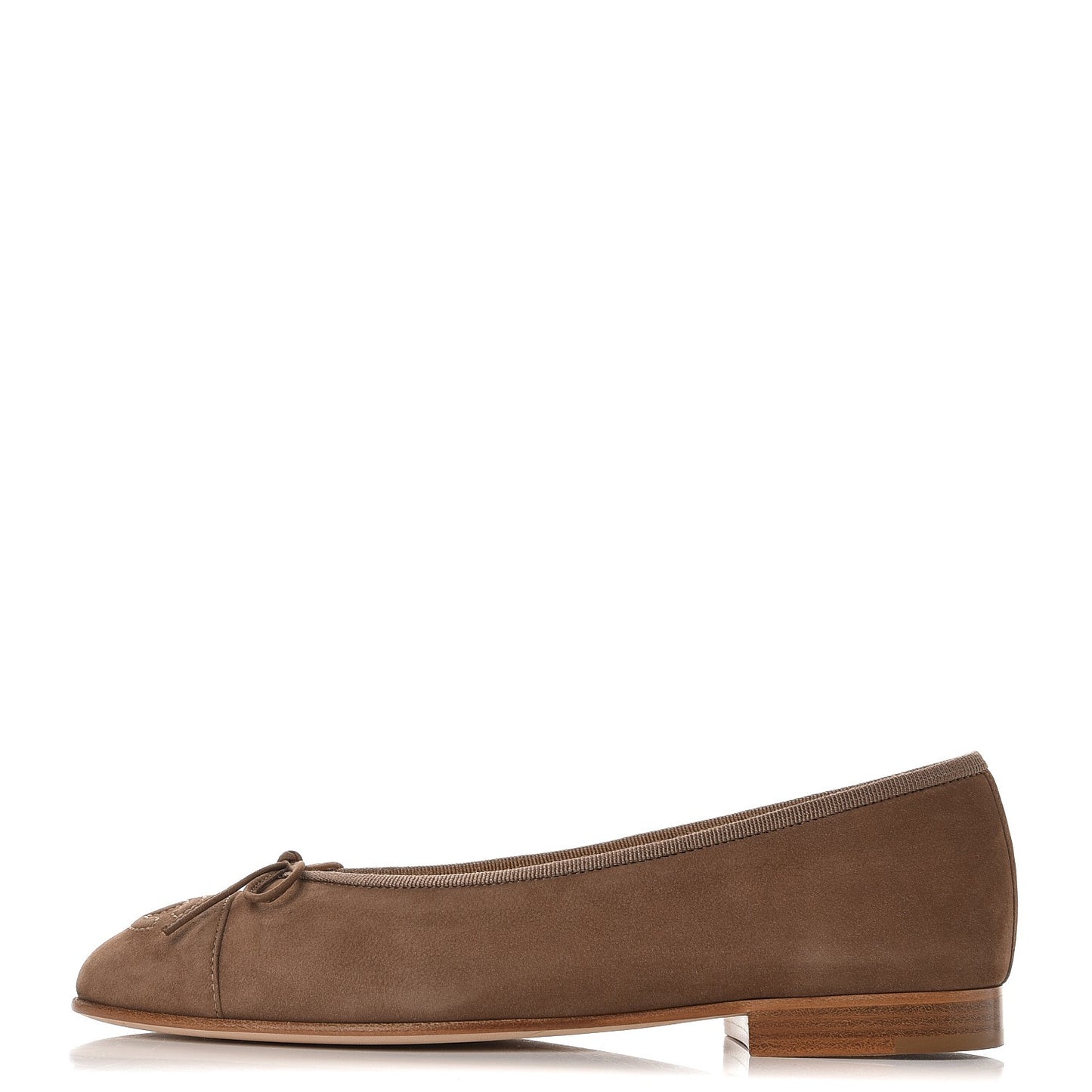 Suede Bull Cap Toe CC Ballerina Flats 35 Brown