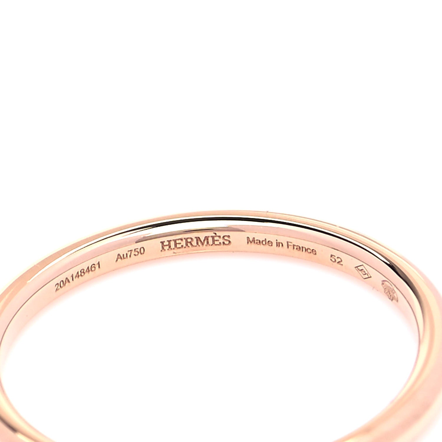 Hermes 18K Rose Gold PM Kelly Clochette Ring 52 6 4 of 5
