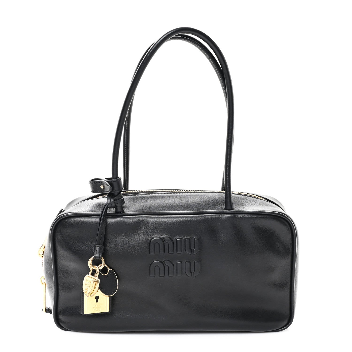 Miu Miu Calfskin Softy Medium Beau Top Handle Bag Black 1 of 9