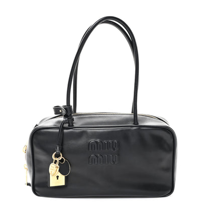 Miu Miu Calfskin Softy Medium Beau Top Handle Bag Black 1 of 9