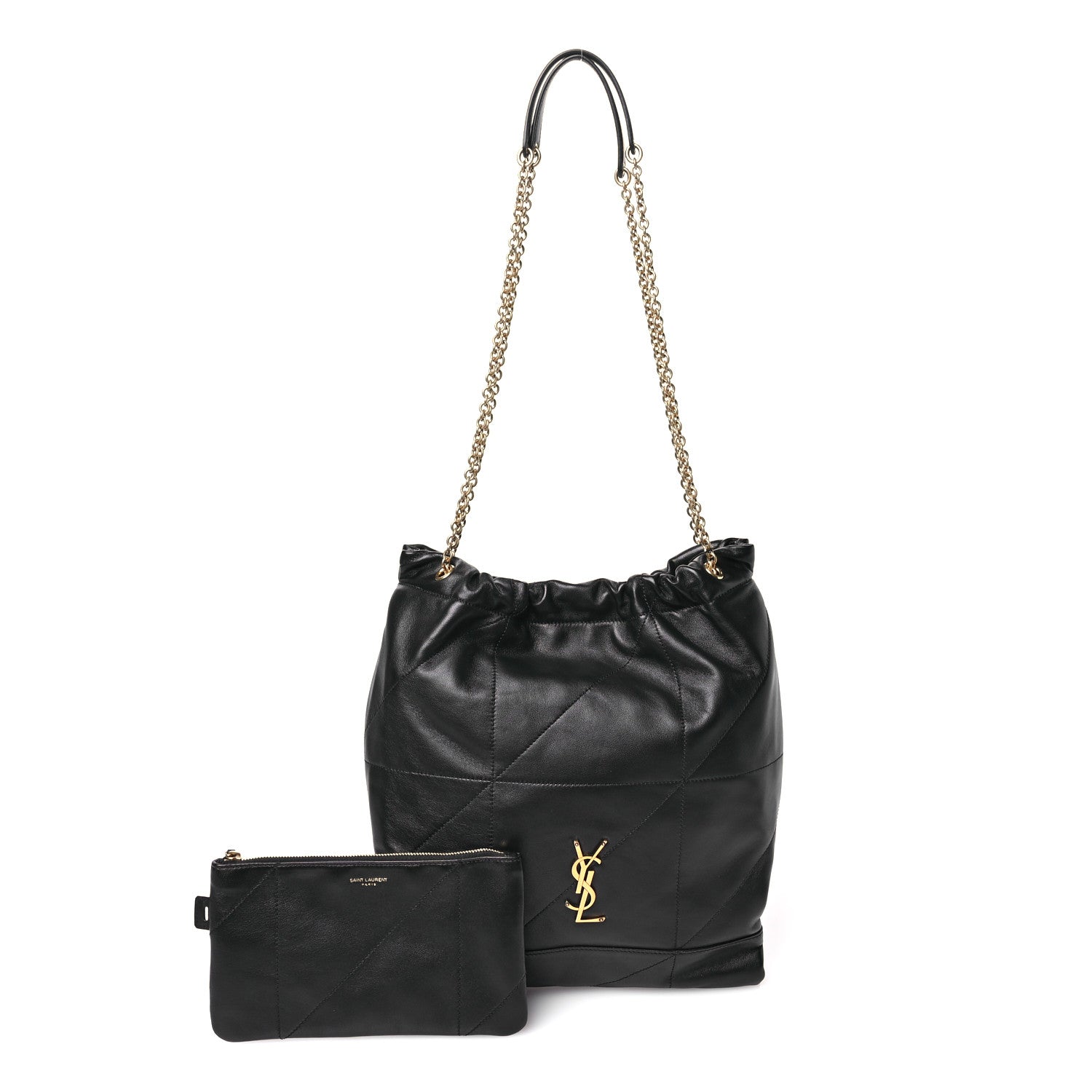 Saint Laurent Lambskin Matelasse Monogram Medium Jamie 4.3 Pochon Black 3 of 12