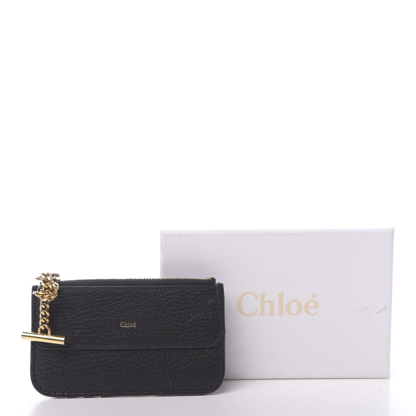 Grained Calfskin Drew Card Holder Black