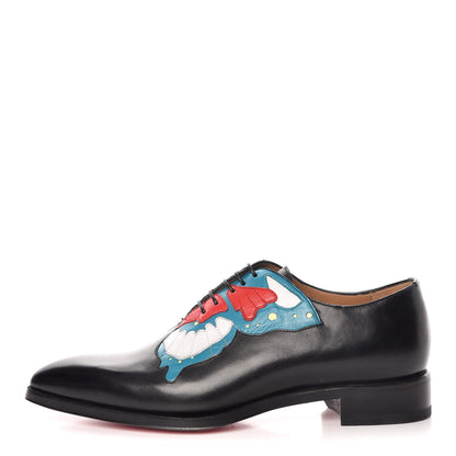 Christian Louboutin Calfskin Mens Chrisolido Flat Oxfords 40.5 Black 1 of 9