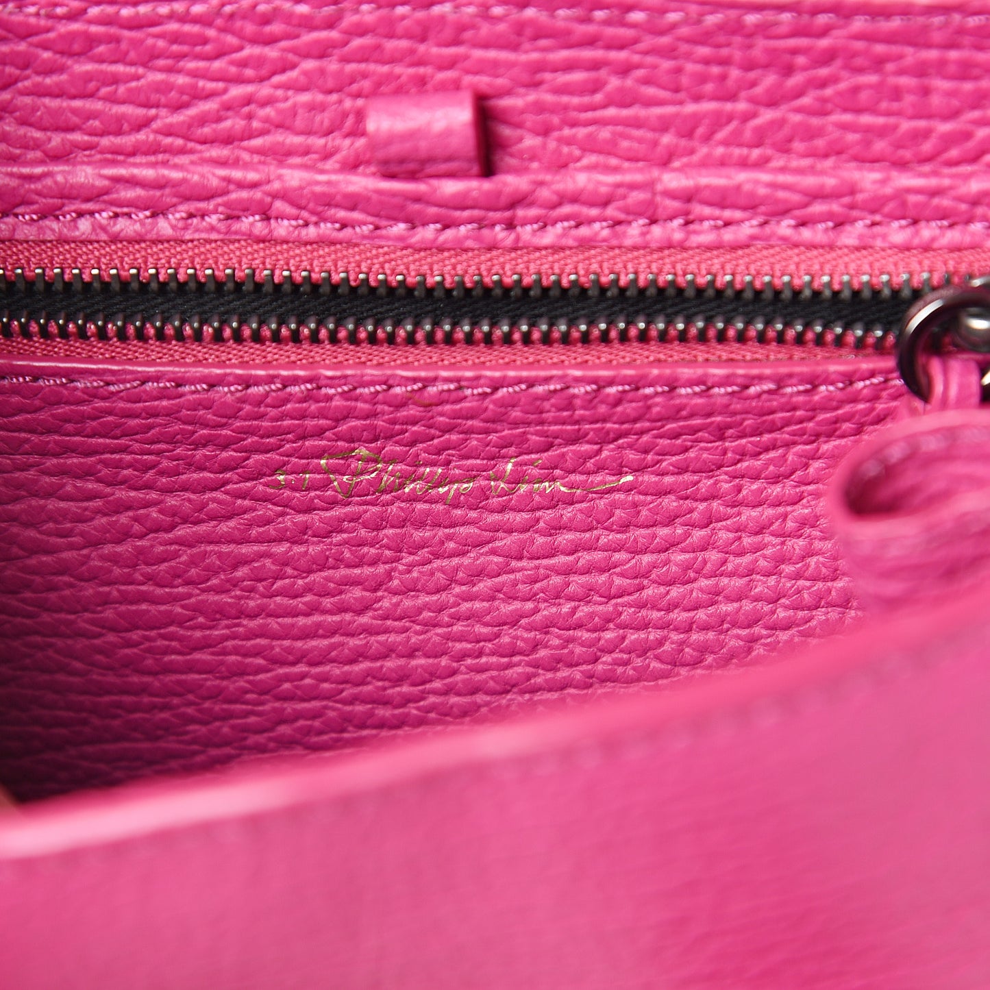 3.1 Textured Calfskin Mini Pashli Satchel Fuchsia