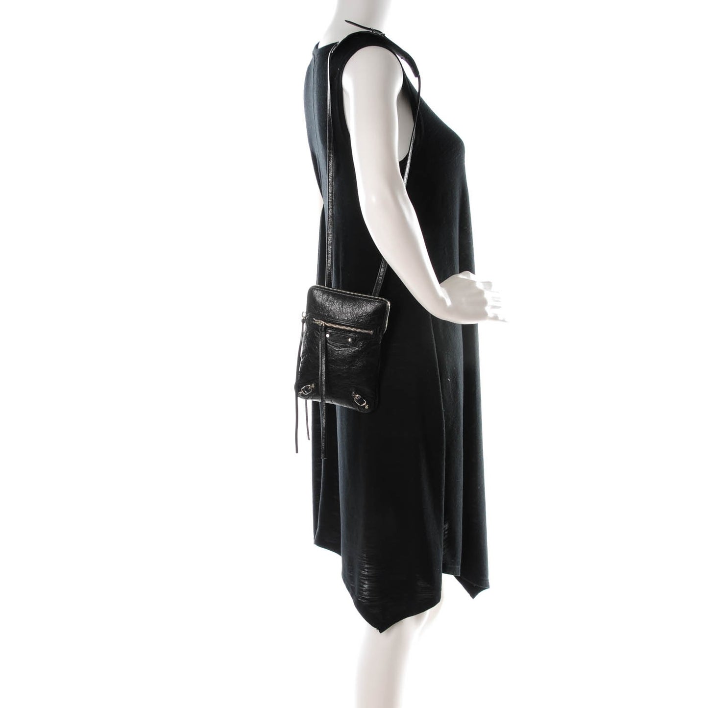 Agneau Classic Hardware Phone Holder Bag Black