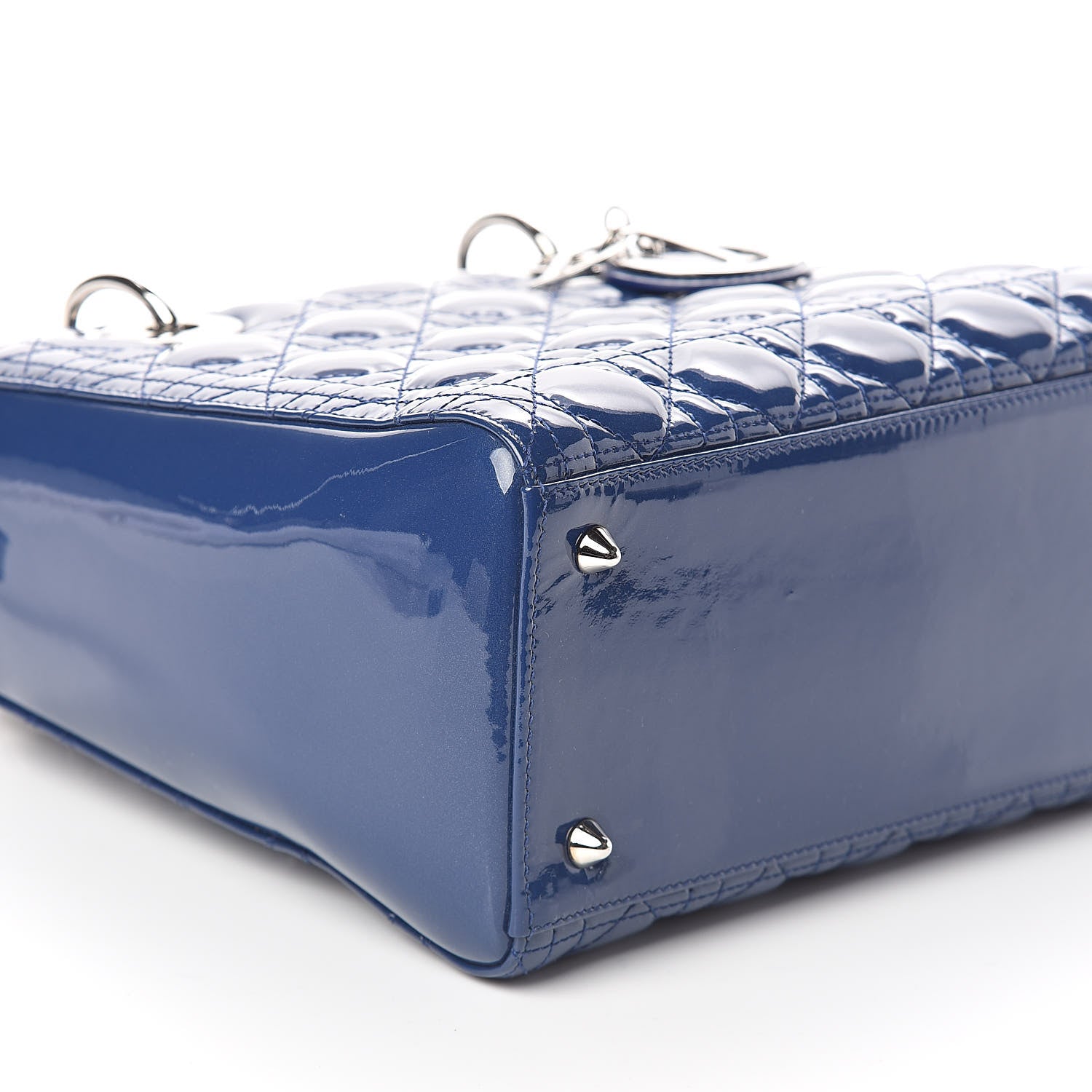 Christian Dior Patent Cannage Medium Lady Dior Blue 8 of 9