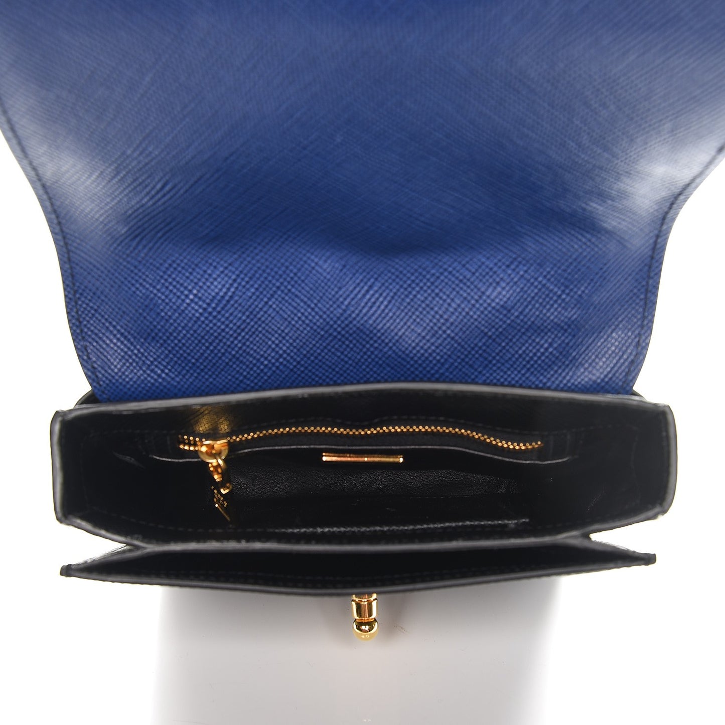 Saffiano Bi-Color Crossbody Bag Inchiostro Black