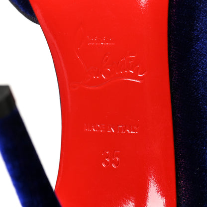 Christian Louboutin Veau Velours Iriza 100 Pumps 35 Blueberry 7 of 7