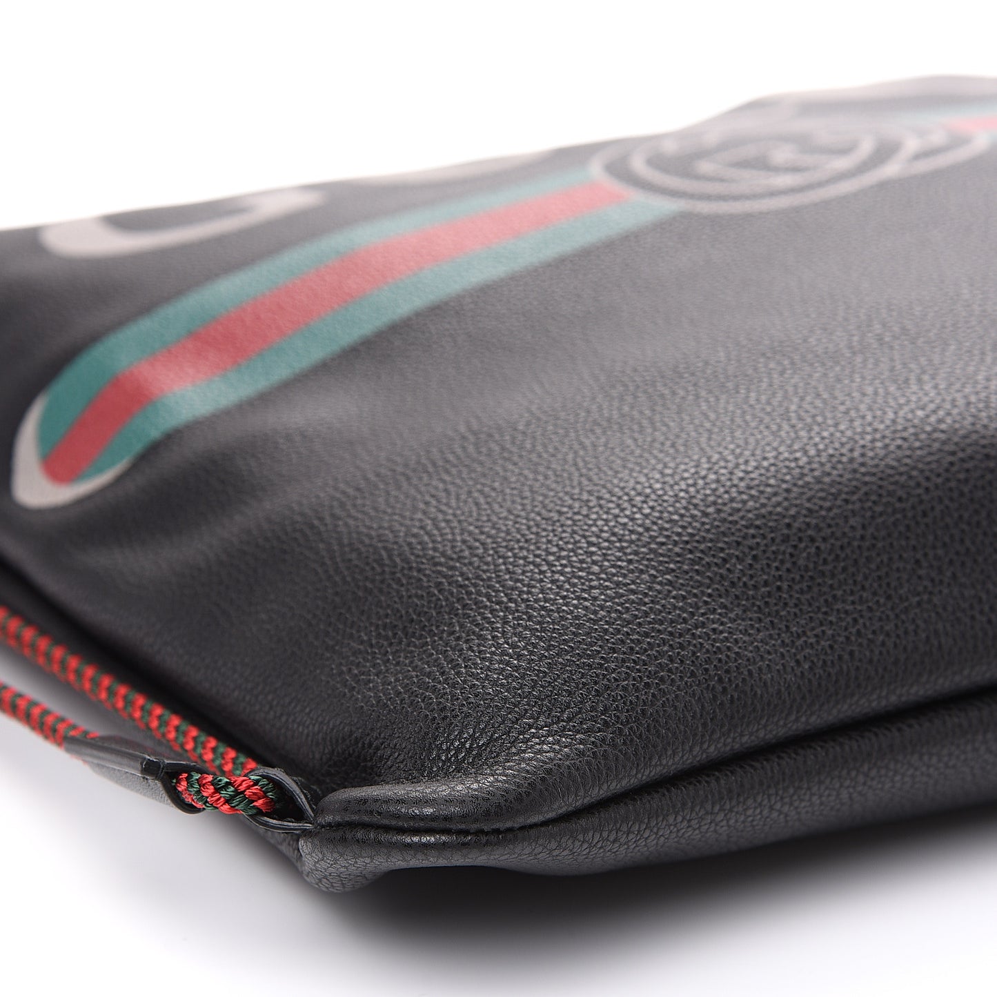 Calfskin Logo Drawstring Backpack Black