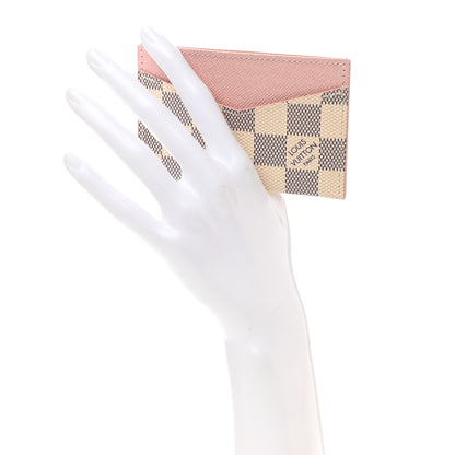 Louis Vuitton Damier Azur Daily Card Holder Rose Ballerine 2 of 7
