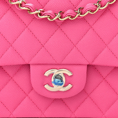 Chanel Caviar Quilted Medium Double Flap Dark Pink 7 of 9
