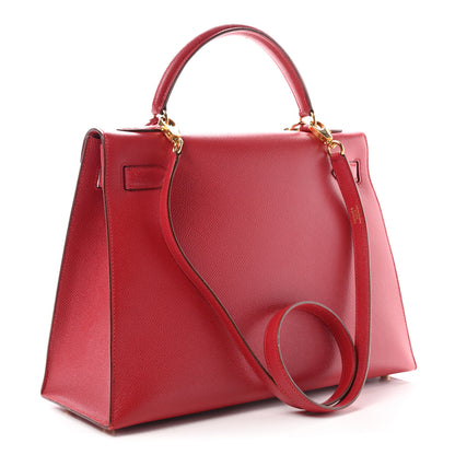 Hermes Epsom Kelly Sellier 32 Rouge Vif 3 of 10