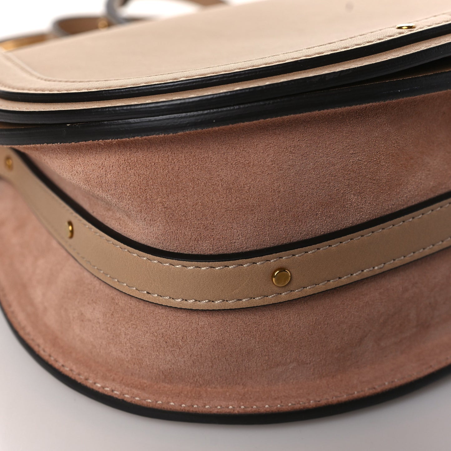 Calfskin Suede Small Nile Bracelet Bag Biscotti Beige