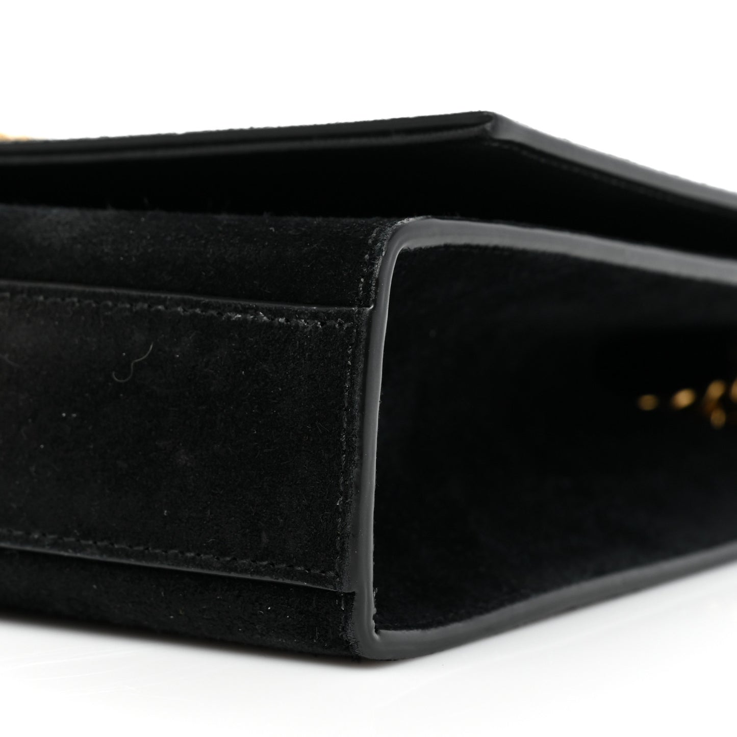 Suede Medium Classic Monogram Kate Tassel Satchel Black