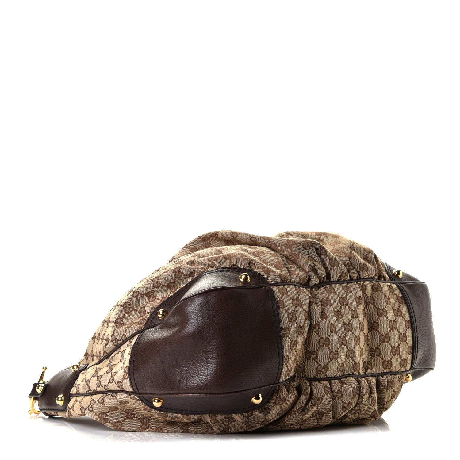 Gucci Monogram Large Jockey Hobo Dark Brown 3 of 8