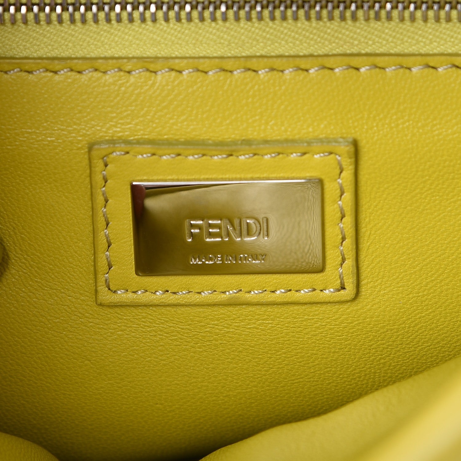 Fendi Nappa Mini Peekaboo Iconic Satchel Lime 7 of 8