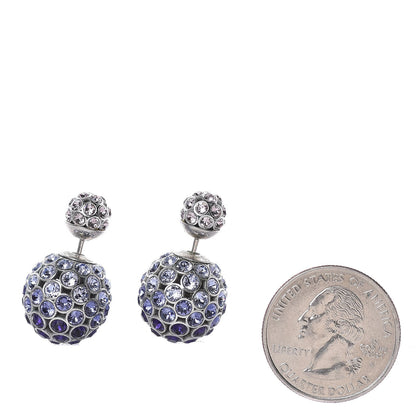 Christian Dior Crystal Mise En Dior Tribal Earrings Purple 2 of 4