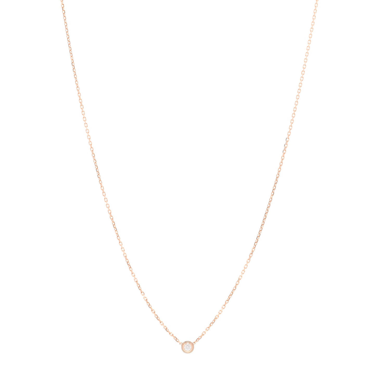 18K Pink Gold Diamond XS D'Amour Pendant Necklace