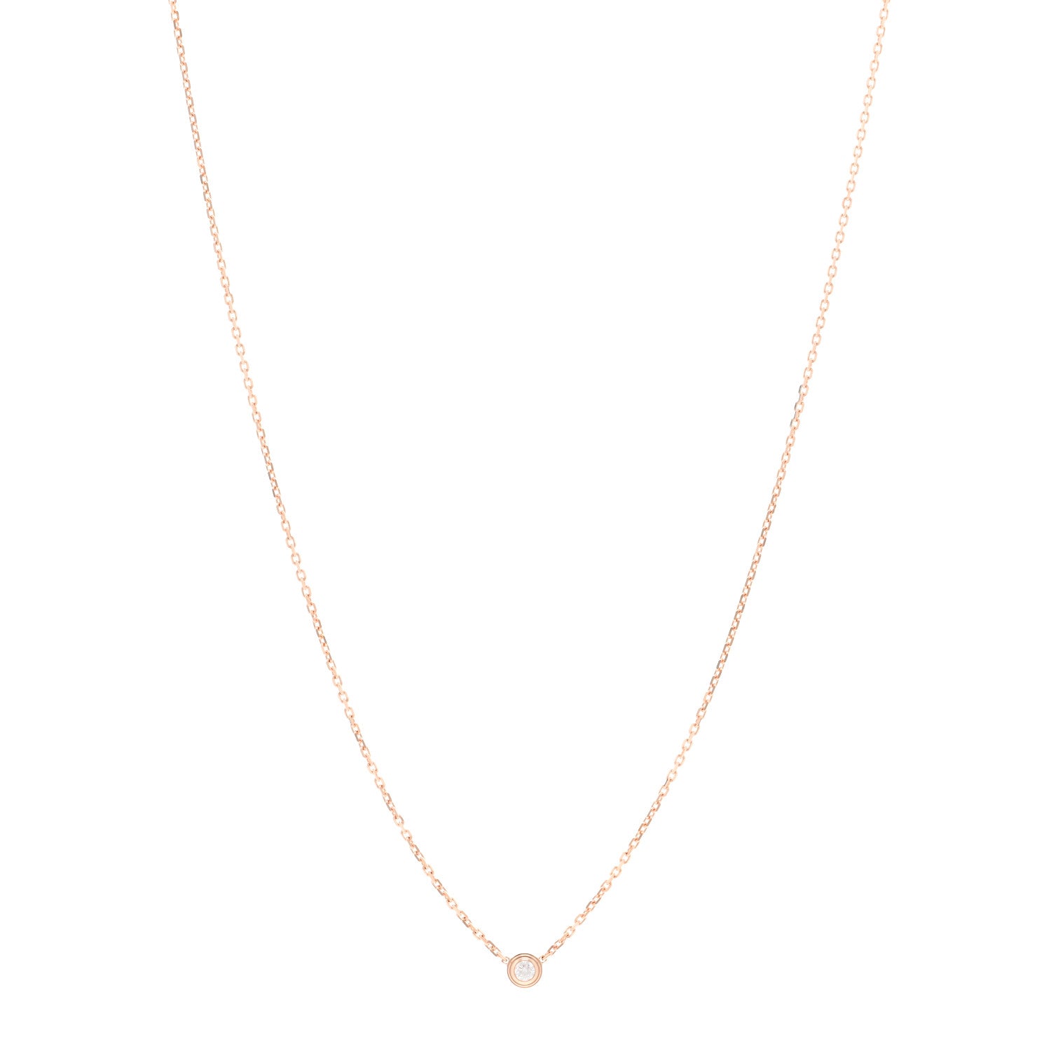 Cartier 18K Pink Gold Diamond XS D'Amour Pendant Necklace 1 of 5